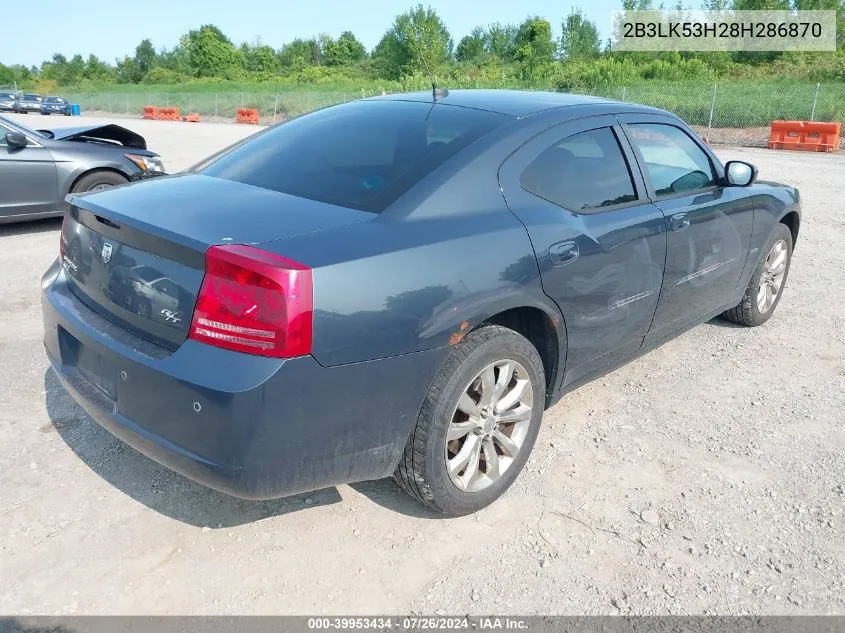 2008 Dodge Charger R/T VIN: 2B3LK53H28H286870 Lot: 39953434