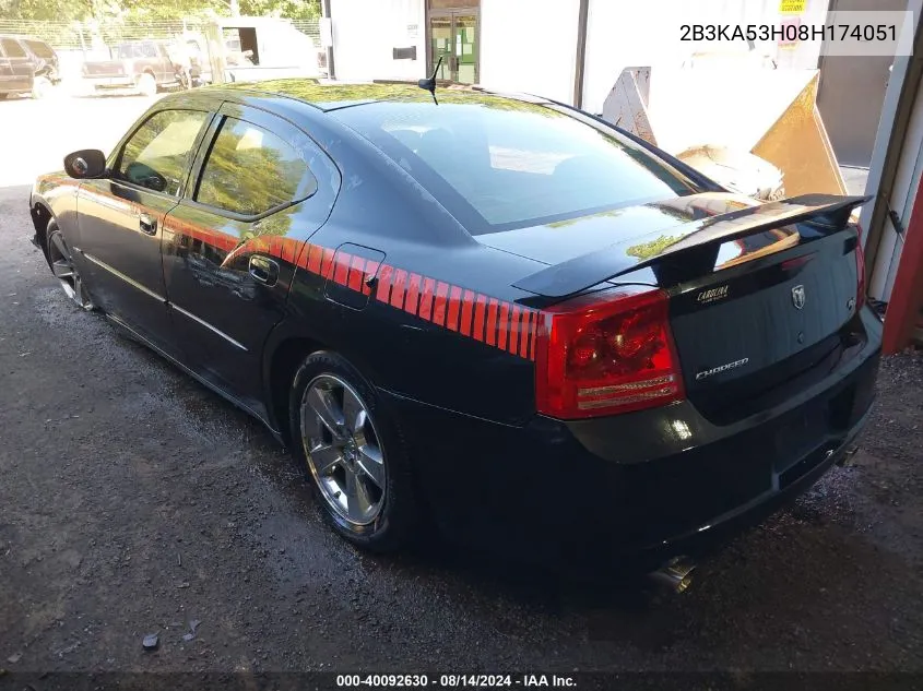 2008 Dodge Charger R/T VIN: 2B3KA53H08H174051 Lot: 40092630