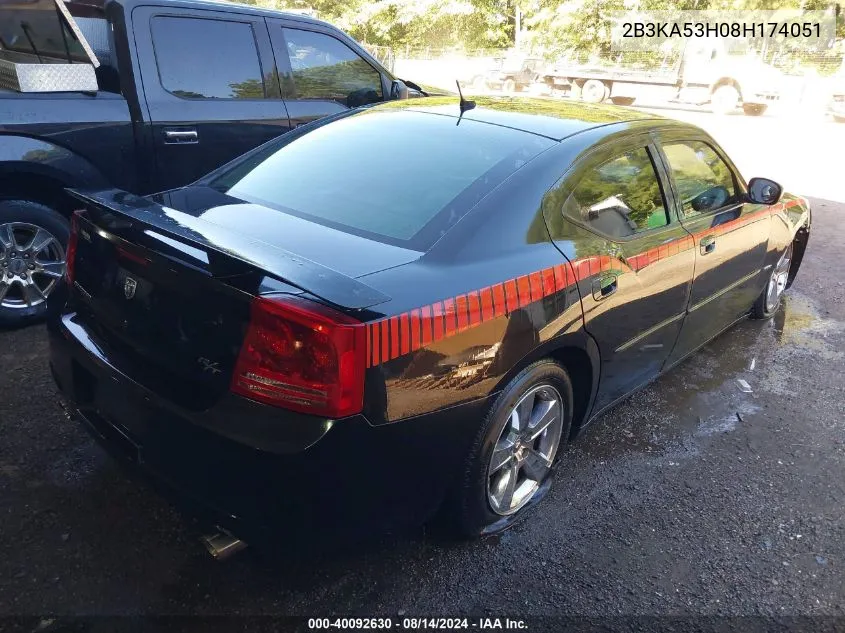 2008 Dodge Charger R/T VIN: 2B3KA53H08H174051 Lot: 40092630