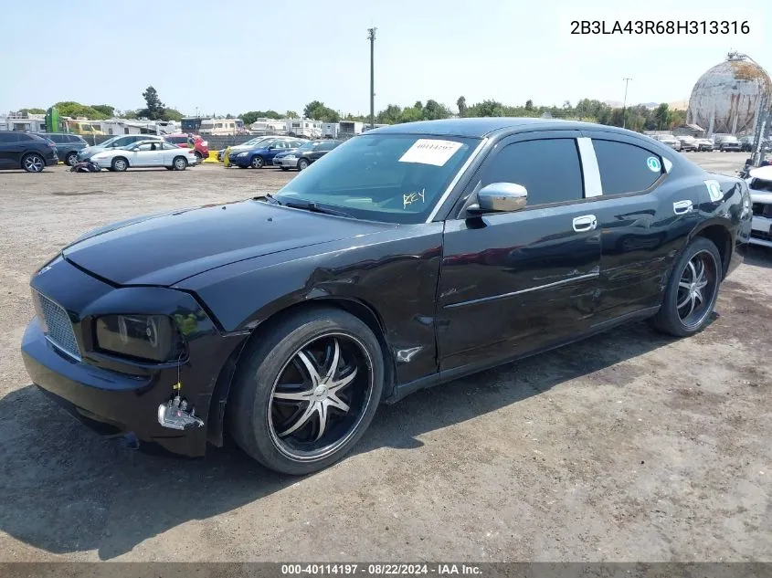 2B3LA43R68H313316 2008 Dodge Charger