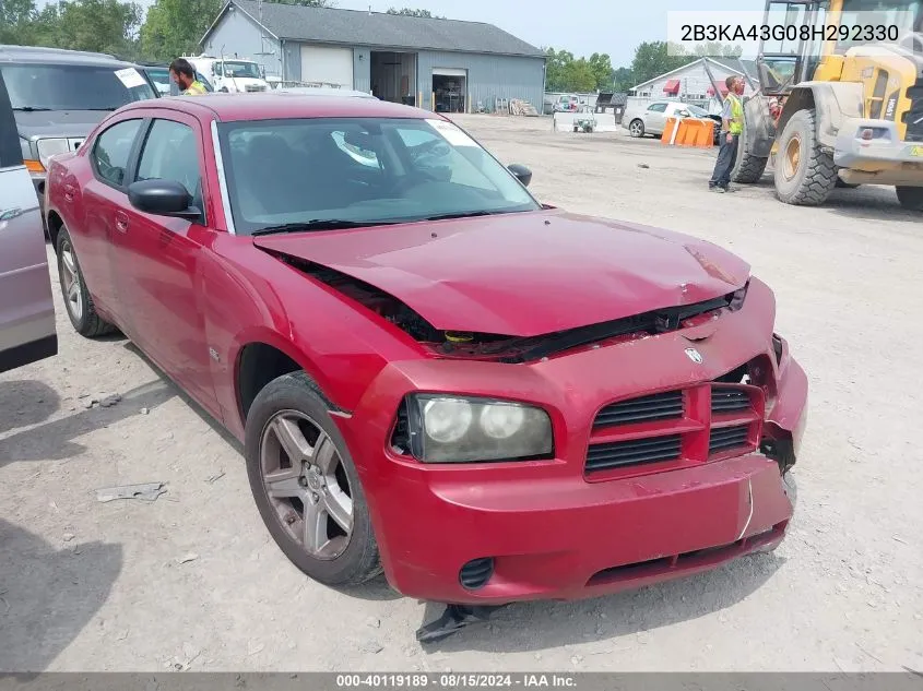 2008 Dodge Charger VIN: 2B3KA43G08H292330 Lot: 40119189