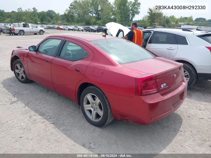 2008 Dodge Charger VIN: 2B3KA43G08H292330 Lot: 40119189