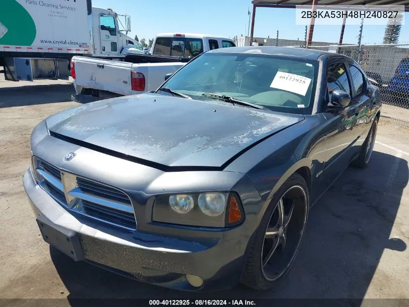 2008 Dodge Charger R/T VIN: 2B3KA53H48H240827 Lot: 40122925