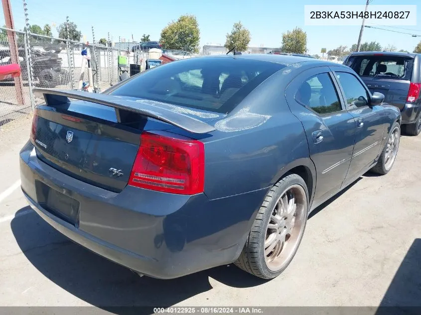 2008 Dodge Charger R/T VIN: 2B3KA53H48H240827 Lot: 40122925