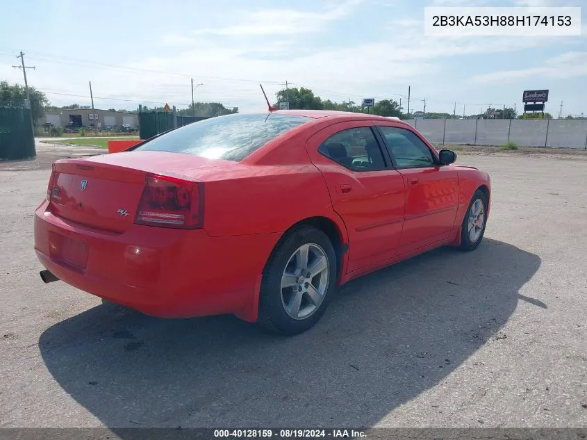 2008 Dodge Charger R/T VIN: 2B3KA53H88H174153 Lot: 40128159