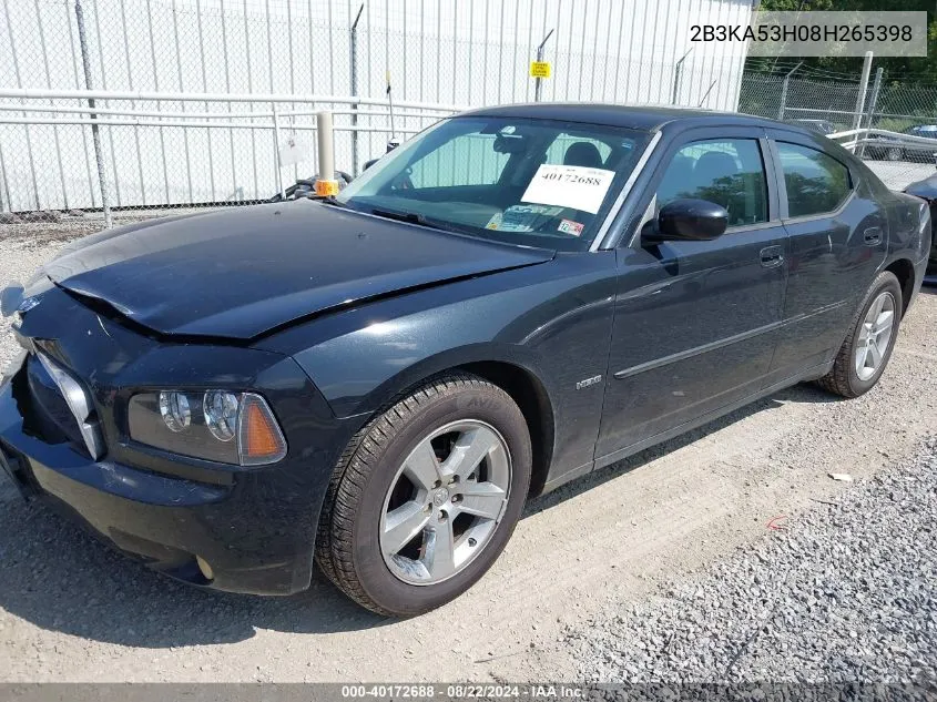 2008 Dodge Charger R/T VIN: 2B3KA53H08H265398 Lot: 40172688