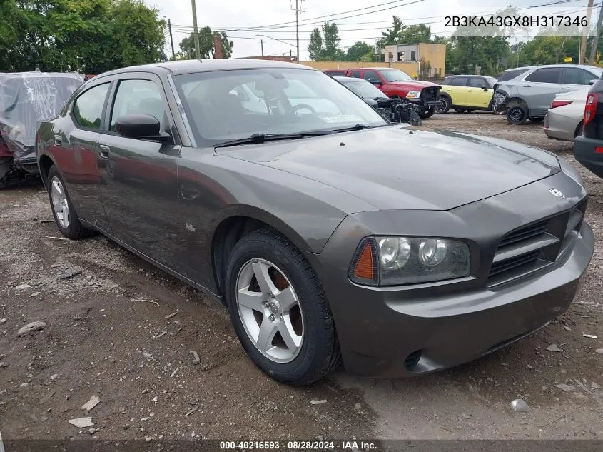 2008 Dodge Charger VIN: 2B3KA43GX8H317346 Lot: 40216593