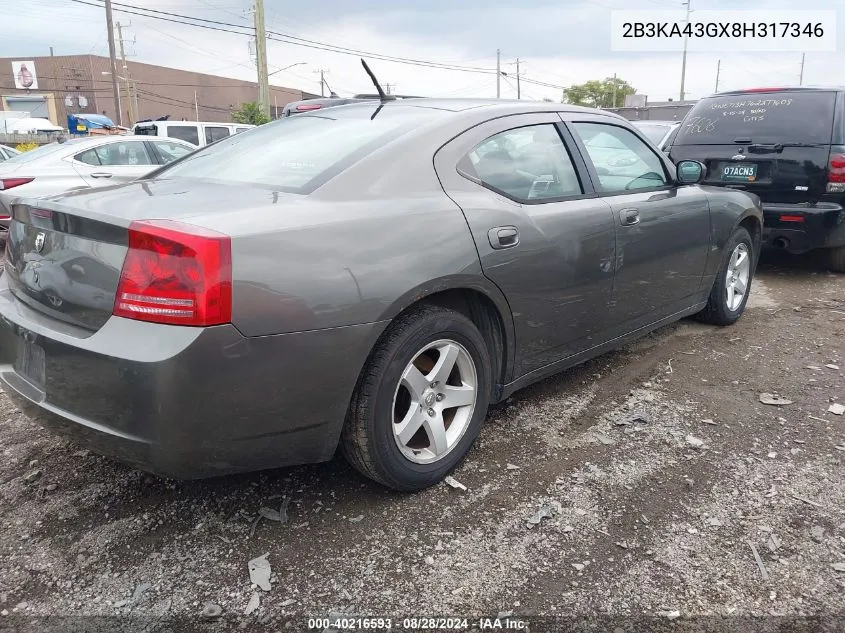 2B3KA43GX8H317346 2008 Dodge Charger