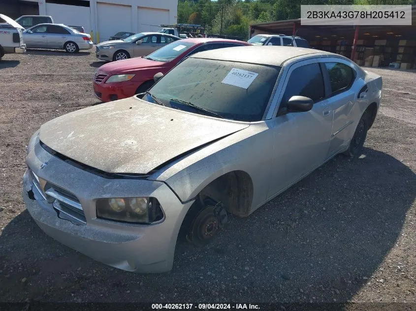 2008 Dodge Charger VIN: 2B3KA43G78H205412 Lot: 40262137