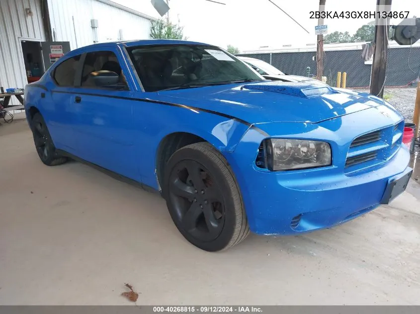 2008 Dodge Charger VIN: 2B3KA43GX8H134867 Lot: 40268815