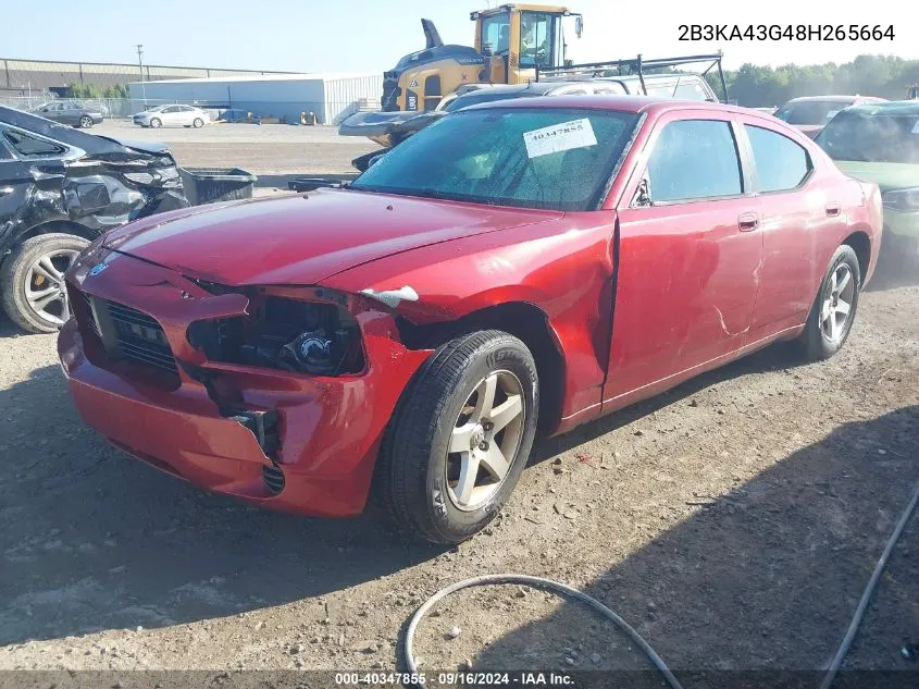 2008 Dodge Charger VIN: 2B3KA43G48H265664 Lot: 40347855