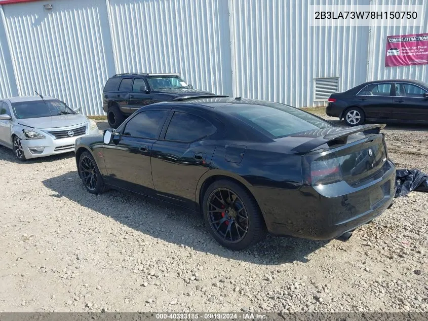 2008 Dodge Charger Srt8 VIN: 2B3LA73W78H150750 Lot: 40393185