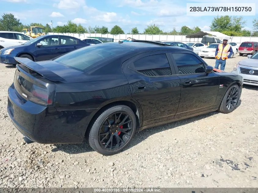 2008 Dodge Charger Srt8 VIN: 2B3LA73W78H150750 Lot: 40393185