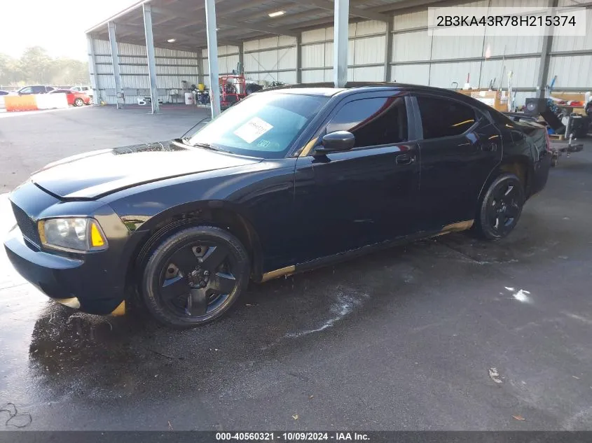 2008 Dodge Charger VIN: 2B3KA43R78H215374 Lot: 40560321