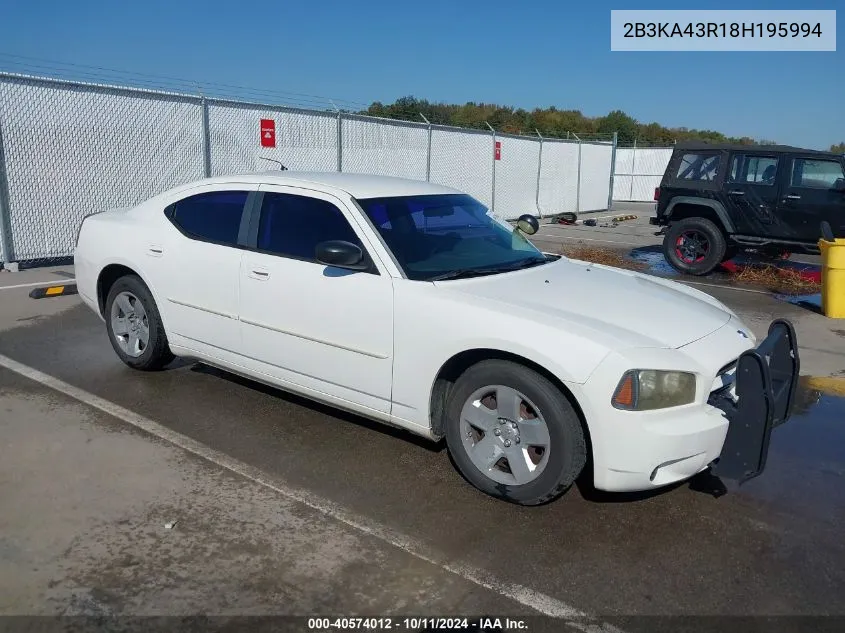 2008 Dodge Charger VIN: 2B3KA43R18H195994 Lot: 40574012