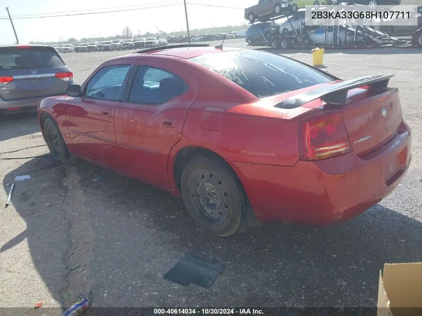 2008 Dodge Charger Sxt VIN: 2B3KA33G68H107711 Lot: 40614034