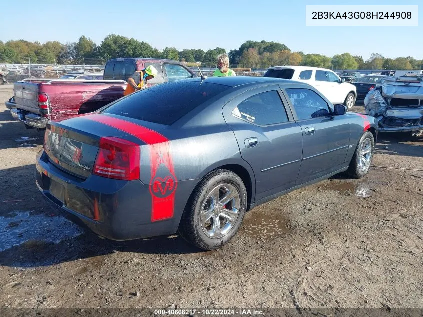 2008 Dodge Charger VIN: 2B3KA43G08H244908 Lot: 40666217