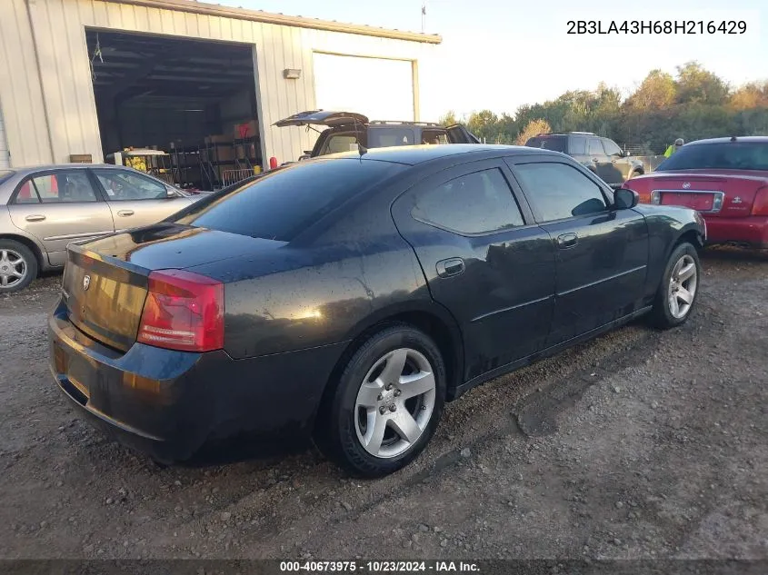 2008 Dodge Charger VIN: 2B3LA43H68H216429 Lot: 40673975