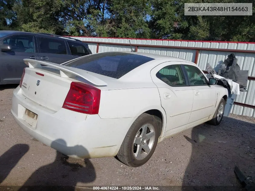 2008 Dodge Charger VIN: 2B3KA43R48H154663 Lot: 40674224