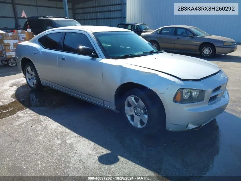 2008 Dodge Charger VIN: 2B3KA43RX8H260292 Lot: 40697262