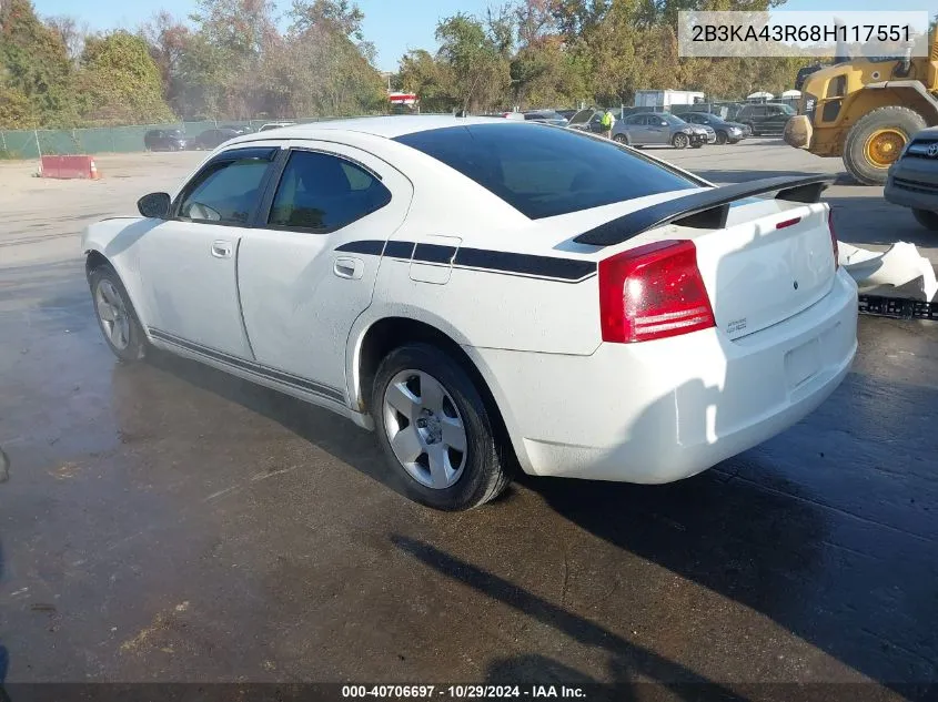 2008 Dodge Charger VIN: 2B3KA43R68H117551 Lot: 40706697