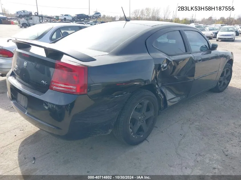 2008 Dodge Charger R/T VIN: 2B3LK53H58H187556 Lot: 40714802