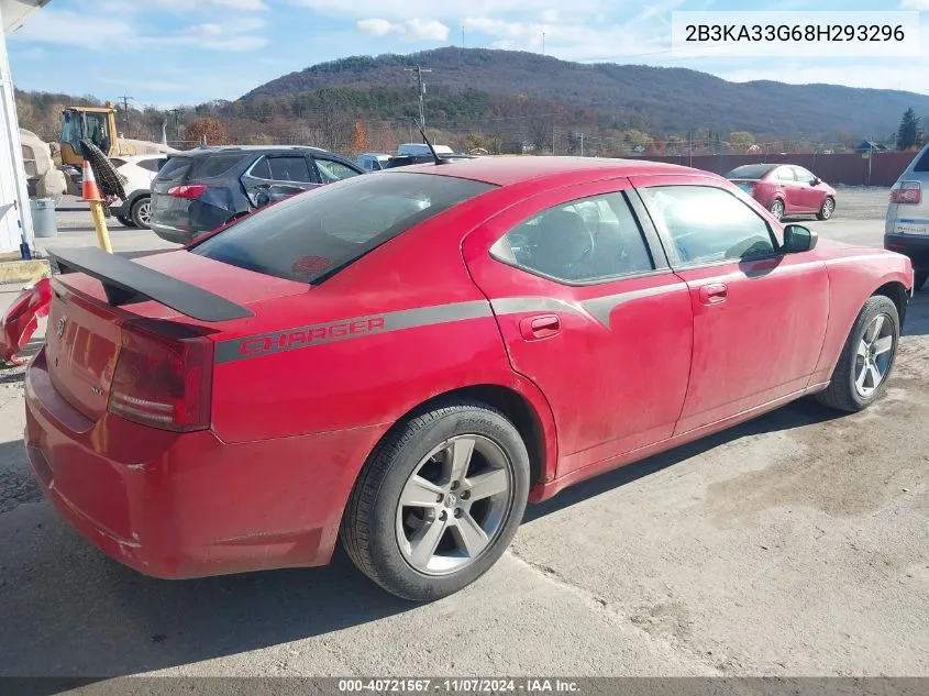 2008 Dodge Charger Sxt VIN: 2B3KA33G68H293296 Lot: 40721567