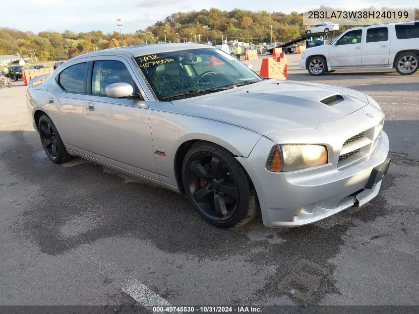 2008 Dodge Charger Srt-8 VIN: 2B3LA73W38H240199 Lot: 40745530