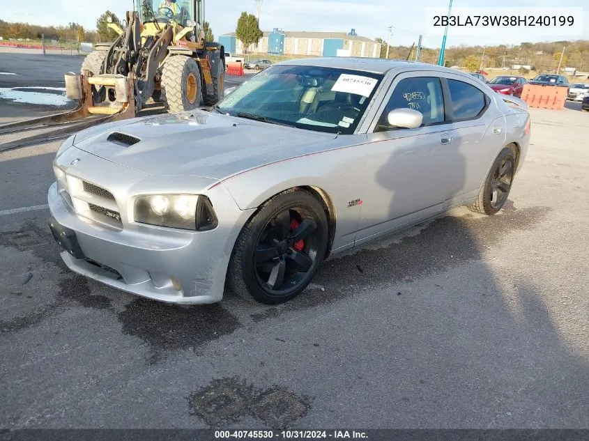 2008 Dodge Charger Srt-8 VIN: 2B3LA73W38H240199 Lot: 40745530