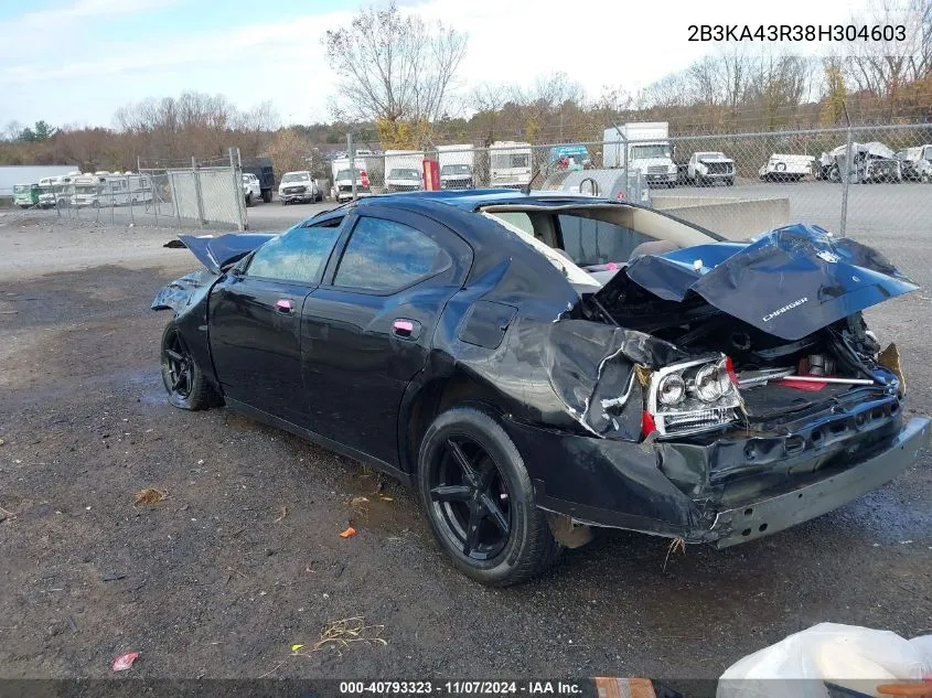 2008 Dodge Charger VIN: 2B3KA43R38H304603 Lot: 40793323