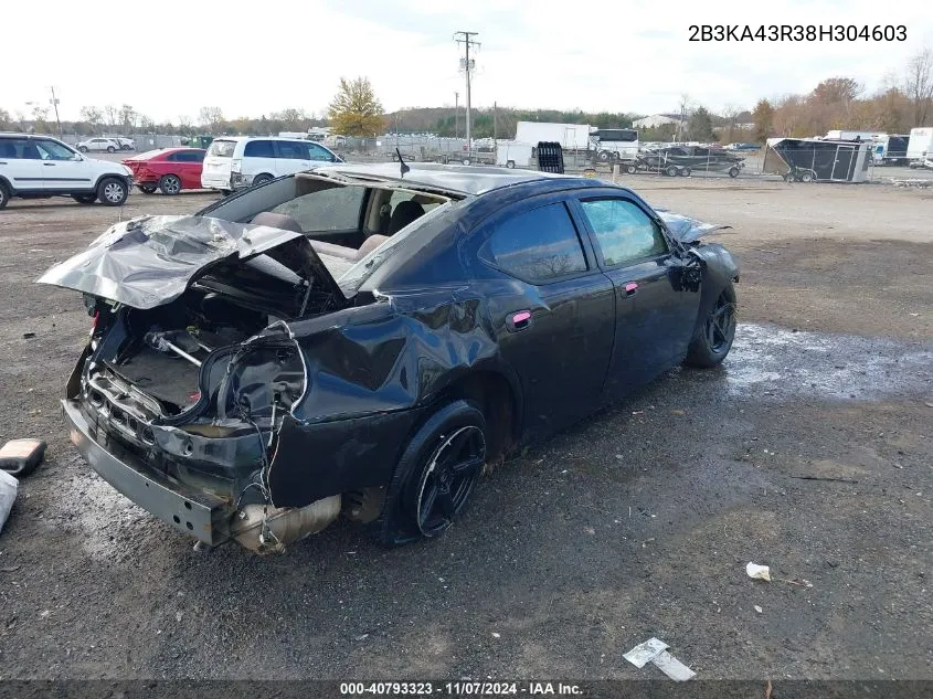 2008 Dodge Charger VIN: 2B3KA43R38H304603 Lot: 40793323