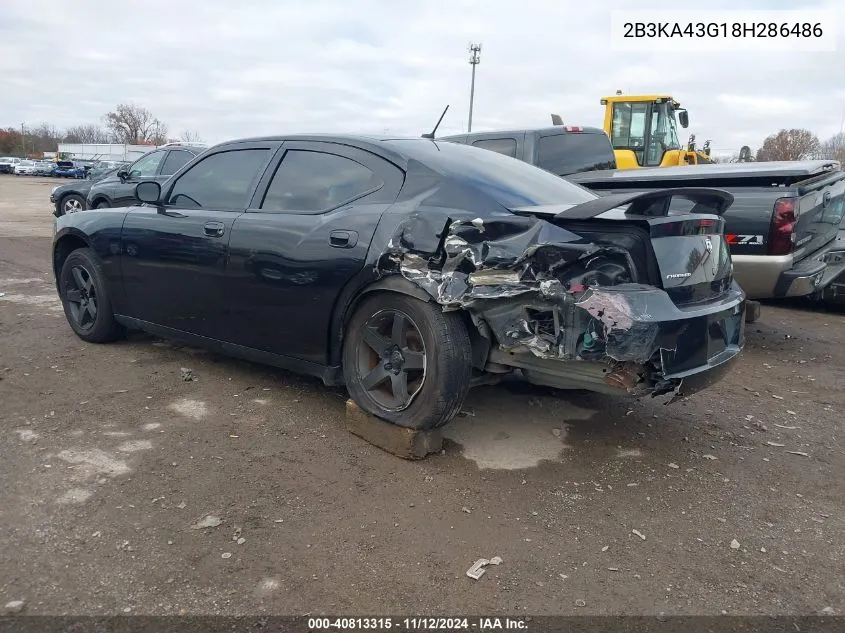 2008 Dodge Charger VIN: 2B3KA43G18H286486 Lot: 40813315