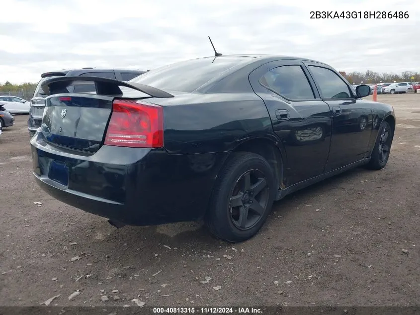 2008 Dodge Charger VIN: 2B3KA43G18H286486 Lot: 40813315