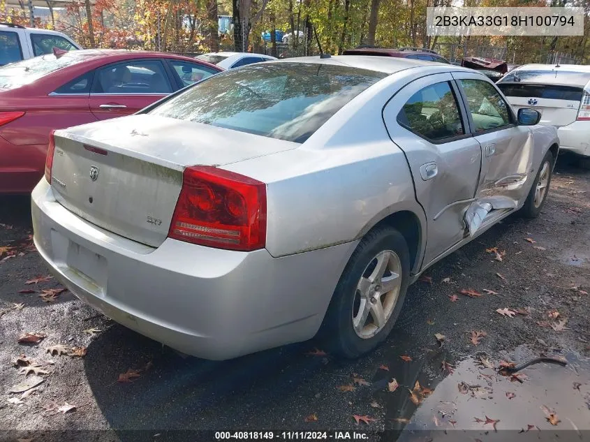 2B3KA33G18H100794 2008 Dodge Charger Sxt