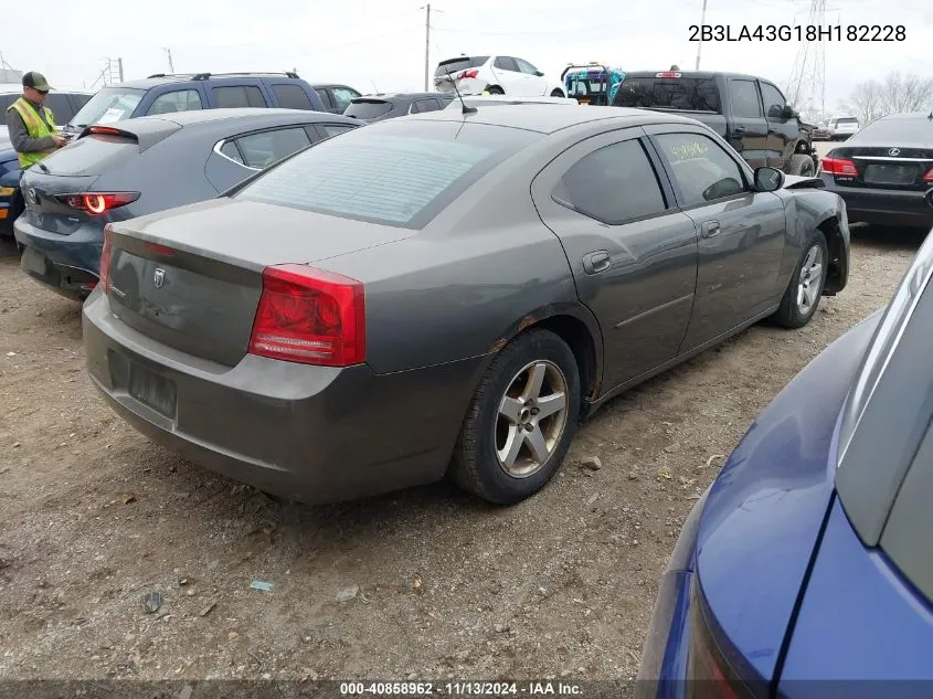 2008 Dodge Charger VIN: 2B3LA43G18H182228 Lot: 40858962