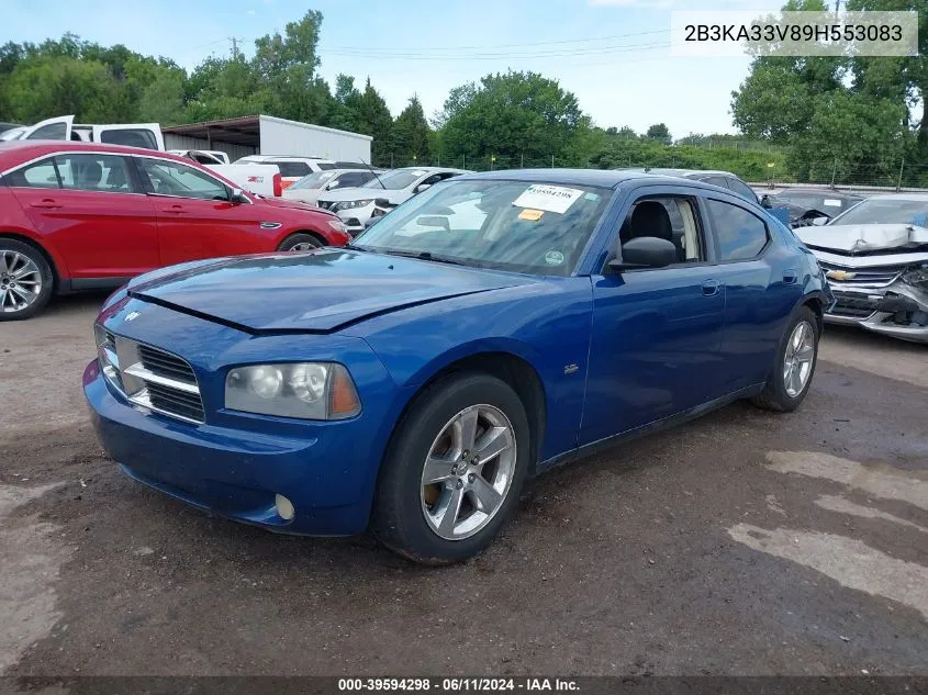 2009 Dodge Charger Sxt VIN: 2B3KA33V89H553083 Lot: 39594298