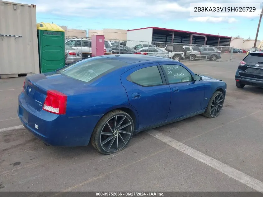 2009 Dodge Charger Sxt VIN: 2B3KA33V19H626729 Lot: 39752066