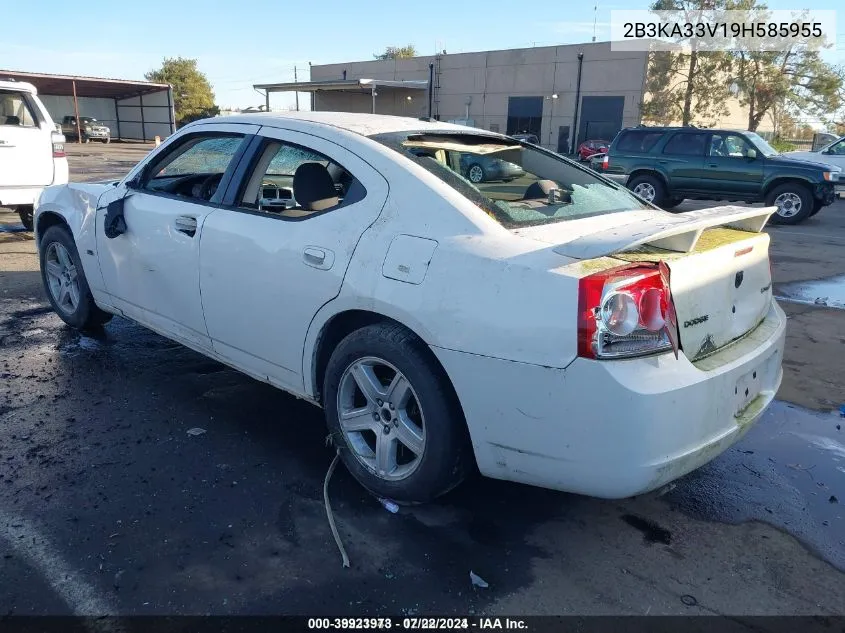 2009 Dodge Charger Sxt VIN: 2B3KA33V19H585955 Lot: 39923973