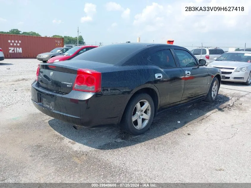 2009 Dodge Charger Sxt VIN: 2B3KA33V09H627418 Lot: 39949605