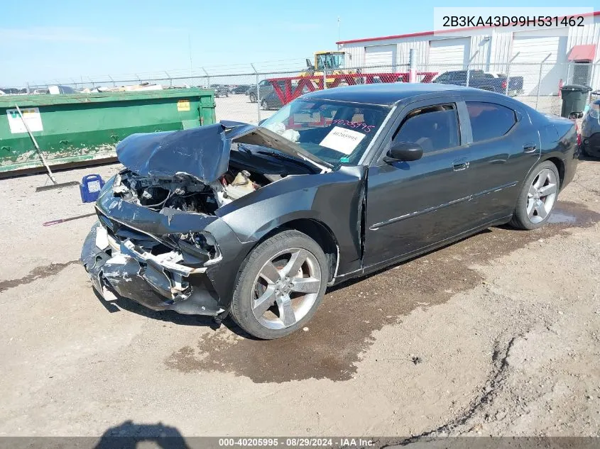 2009 Dodge Charger Se VIN: 2B3KA43D99H531462 Lot: 40205995