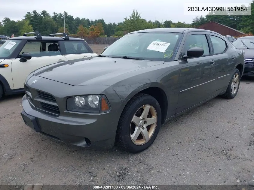 2009 Dodge Charger Se VIN: 2B3LA43D99H561954 Lot: 40281700