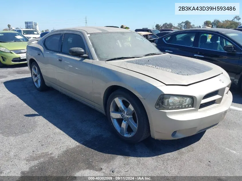 2009 Dodge Charger Se VIN: 2B3KA43D39H593486 Lot: 40302009