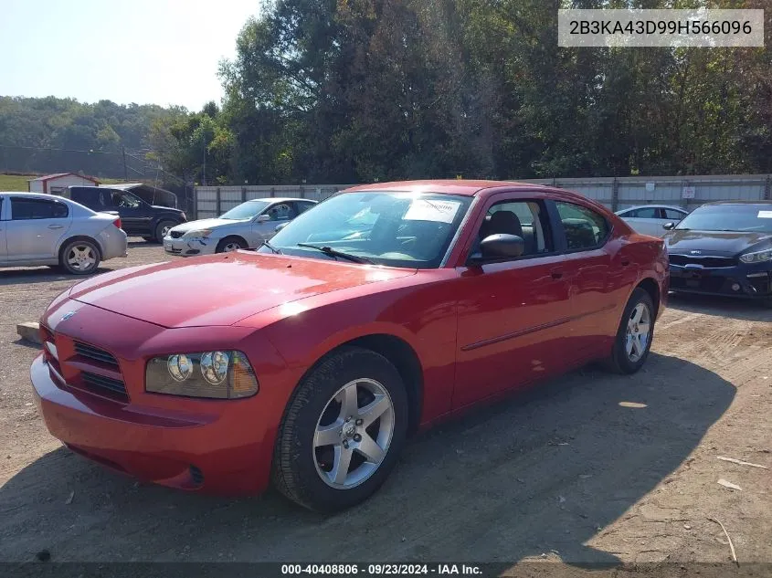 2009 Dodge Charger Se VIN: 2B3KA43D99H566096 Lot: 40408806