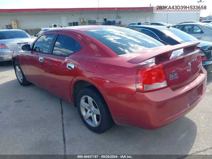 2009 Dodge Charger Se VIN: 2B3KA43D39H533658 Lot: 40437187