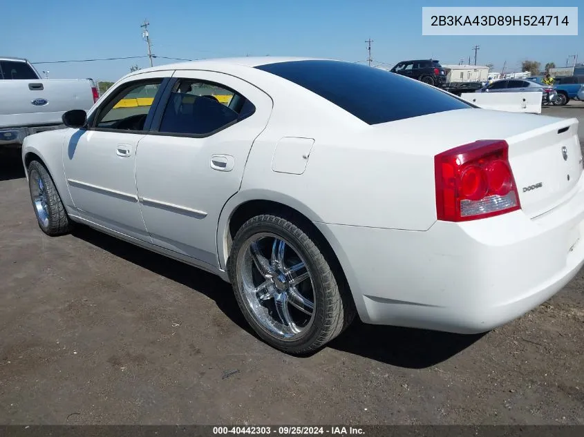 2009 Dodge Charger Se VIN: 2B3KA43D89H524714 Lot: 40442303