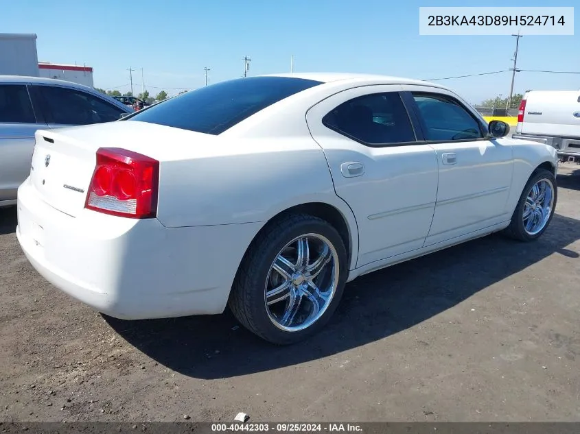 2009 Dodge Charger Se VIN: 2B3KA43D89H524714 Lot: 40442303