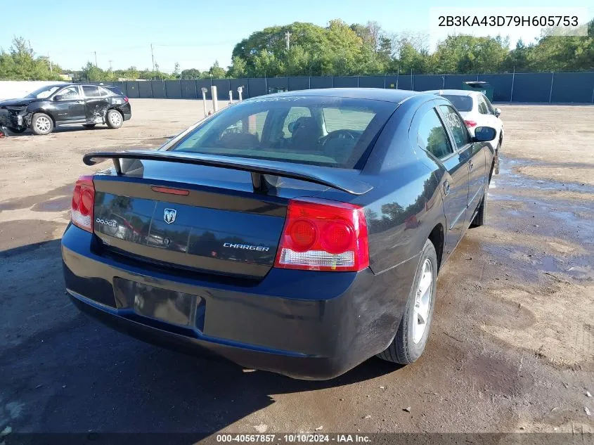 2009 Dodge Charger Se VIN: 2B3KA43D79H605753 Lot: 40567857