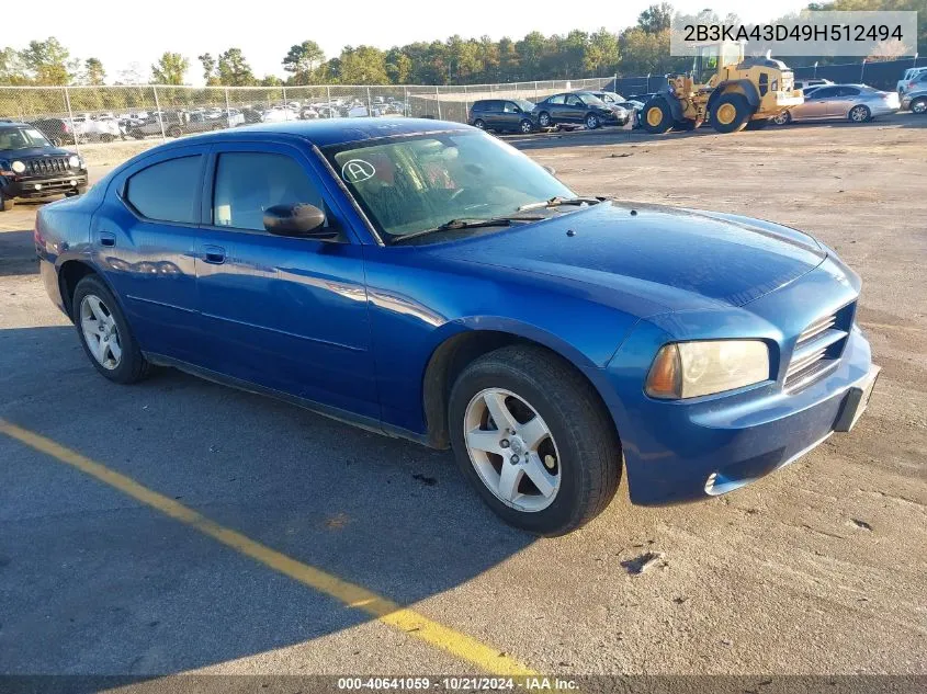 2009 Dodge Charger Se VIN: 2B3KA43D49H512494 Lot: 40641059