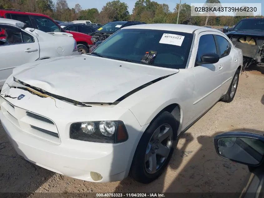 2009 Dodge Charger VIN: 02B3KA43T39H64230 Lot: 40753323