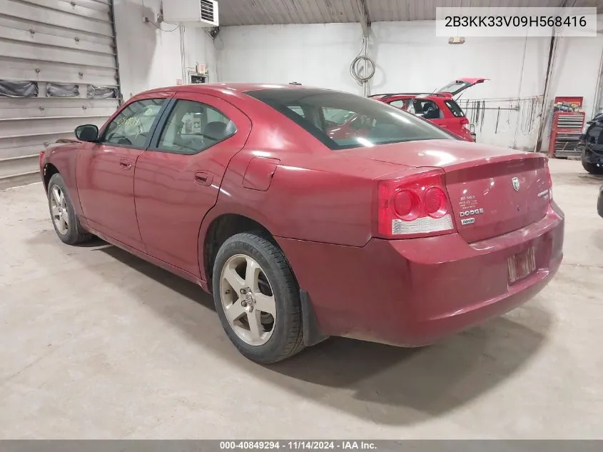 2009 Dodge Charger Sxt VIN: 2B3KK33V09H568416 Lot: 40849294